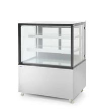 Hendi 233337 bemutató hűtővitrin/süteményes vitrin 300 l űrtartalommal, 2 üveg polccal