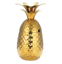 Ananász formájú fém koktélos pohár arany színű. | vasert-gastro.hu