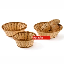 P100.805 Polirattan kenyérkosár, bézs- sötétbarna átm:25cm