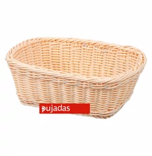 P100.841 Polirattan kenyérkosár szögletes, bézs 26x20cm