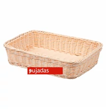 P100.851 Polirattan kenyérkosár szögletes, bézs 40x28,5cm