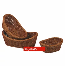 P100.892 Polirattan kenyérkosár ovális, sötétbarna 29x19cm