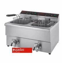 P15.003 Asztali olajsütő leeresztő csappal két aknás 2x3250 W