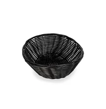 09082 Polyrattan kerek kosár fekete 18x6 cm
