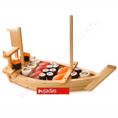 P100.601 Hajó formájú bambusz sushi tálaló 25,5x70 cm