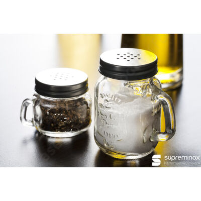 Üveg só / borsszóró mini bögre formával, üvegből |Supreminox| 01542