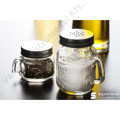 Üveg só / borsszóró mini bögre formával, üvegből |Supreminox| 01542