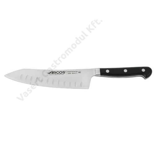 Kovácsolt acél Rocking Santoku kés 18 cm hosszú pengével Ópera Arcos   229900