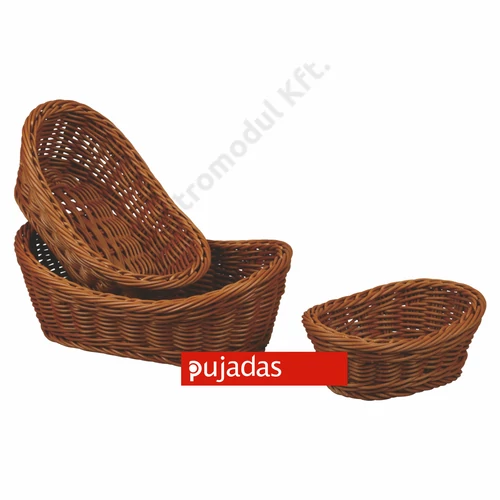 P100.892 Polirattan kenyérkosár ovális, sötétbarna 29x19cm