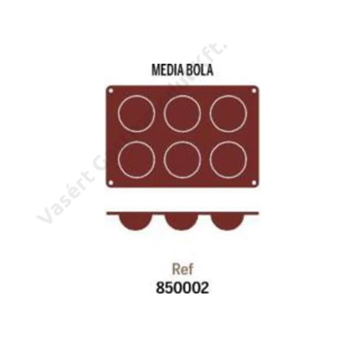 P850.002 6 részes szilikon forma 'Media Bola'