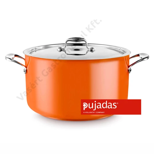 P490.624N Rozsdamentes magas lábas fedővel Narancs ᴓ24 cm- Cool Line