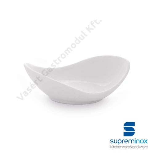 Mini porcelán aszimmetrikus salátás tálka finger food kínálásához |Supreminox| 03856