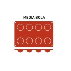 8 részes szilikon forma 'Media Bola'