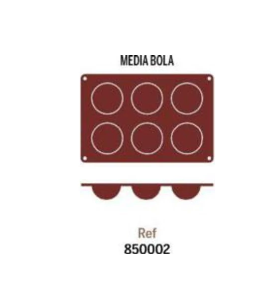 6 részes szilikon forma 'Media Bola'