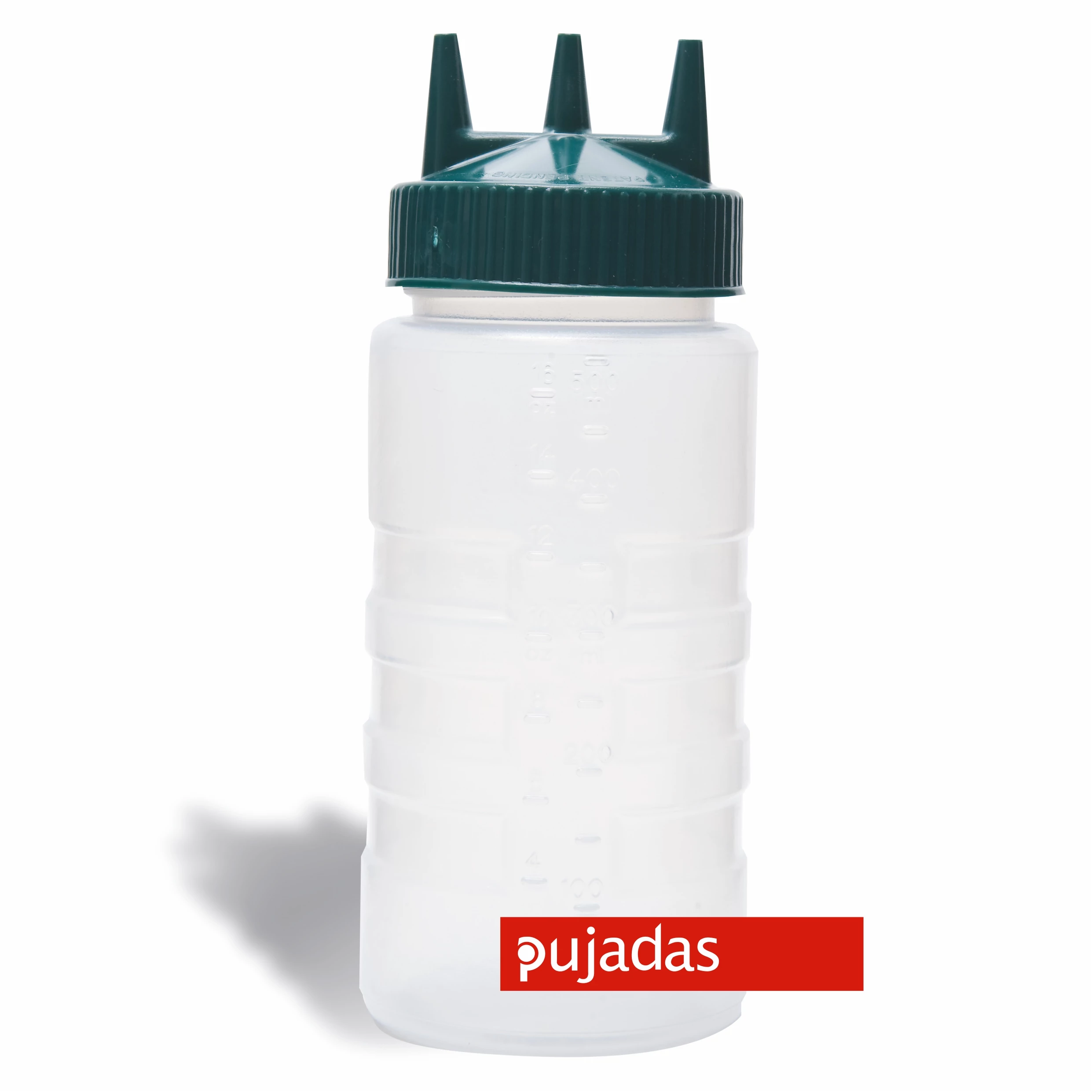 Műanyag tubus tripla csőrrel, átlátszó  500 ml